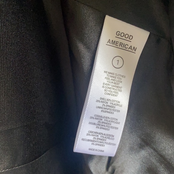 Good American velvet double breasted blazer dress black 1 S - Picture 5 of 7